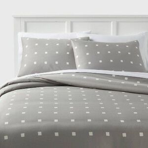 Room Essentials -  Full/Queen Printed Easy Care Duvet Gray/White